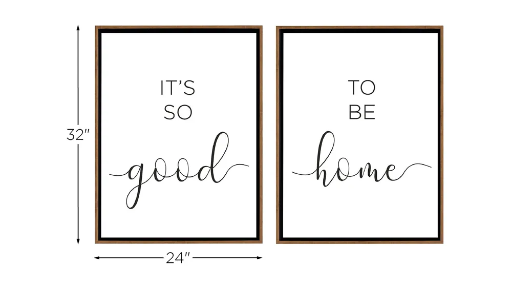 Stratton It's So Good To Be Home Canvas Wall Art Dimensions