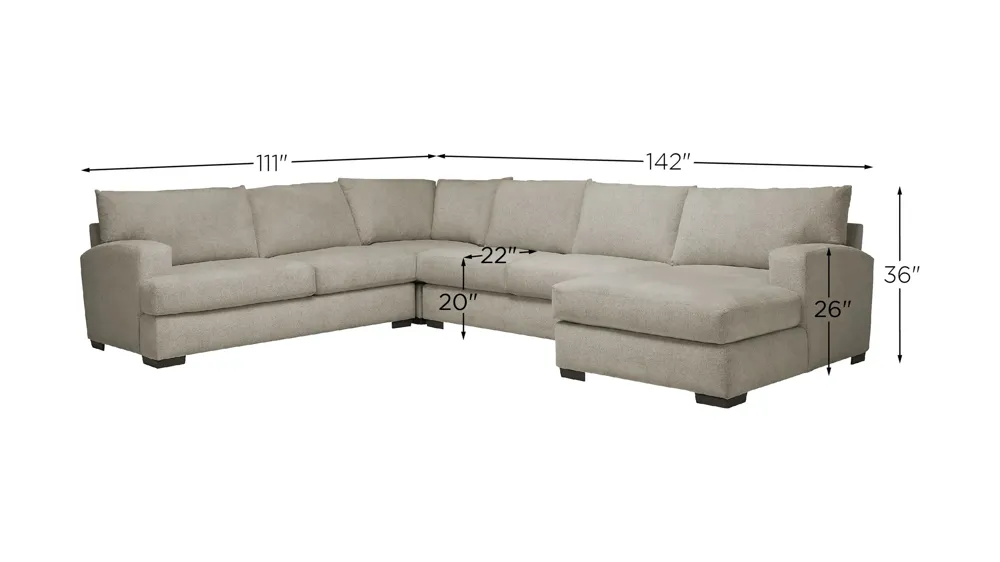 Haley 4-pc. Sectional Dimensions
