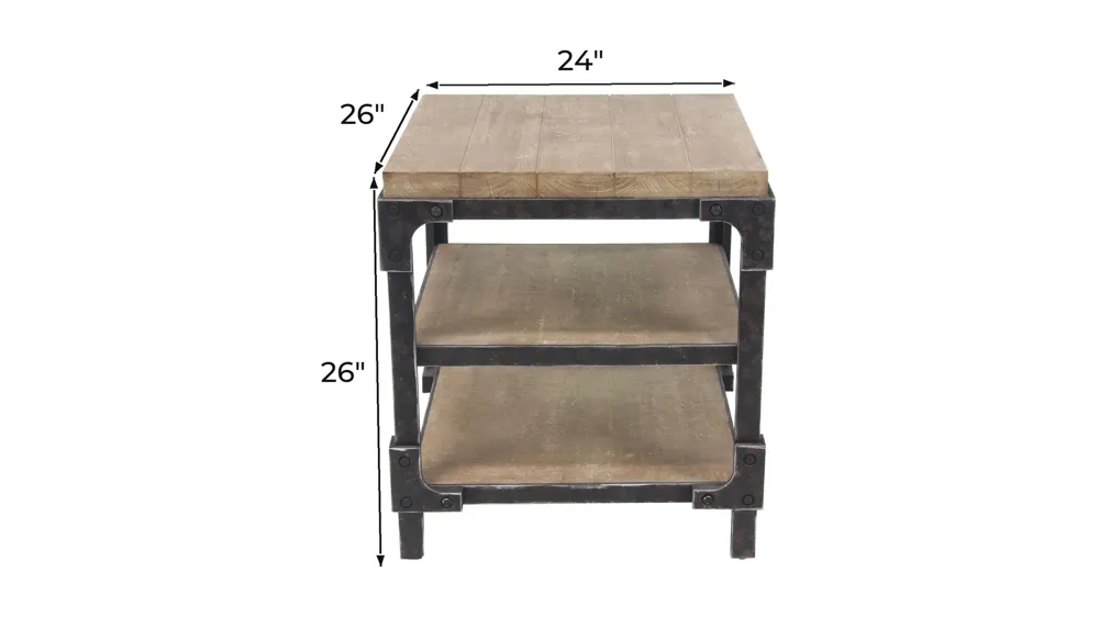 Ivy Collection Industrial Accent Table Dimensions