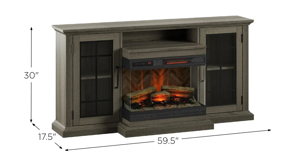 Panor TV Console with Panorama Electric Fireplace Dimensions