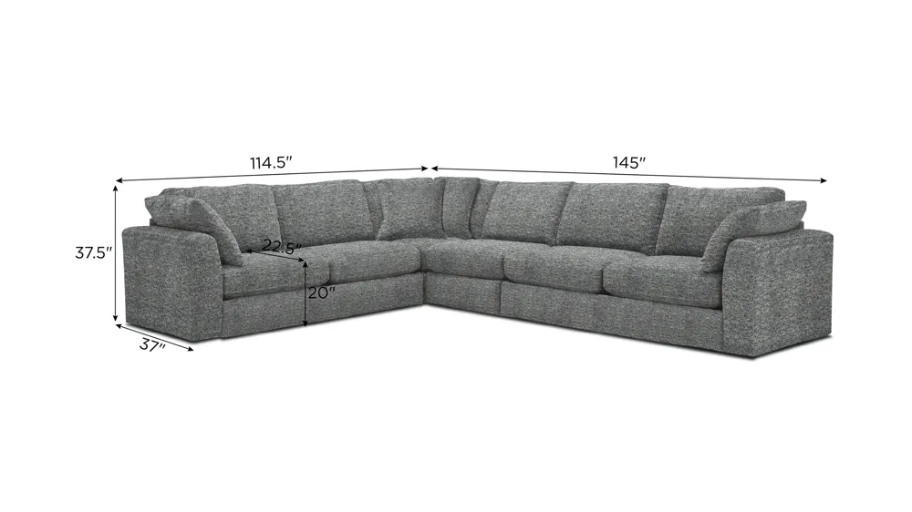 Nappily 4-pc. Sectional Dimensions