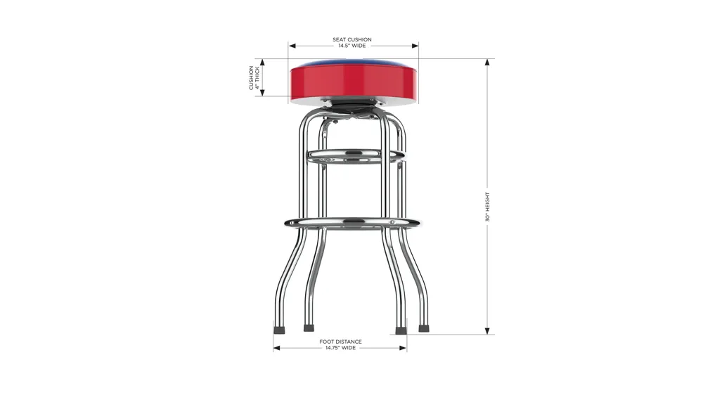 NHL Backless Swivel Bar Stool Dimensions