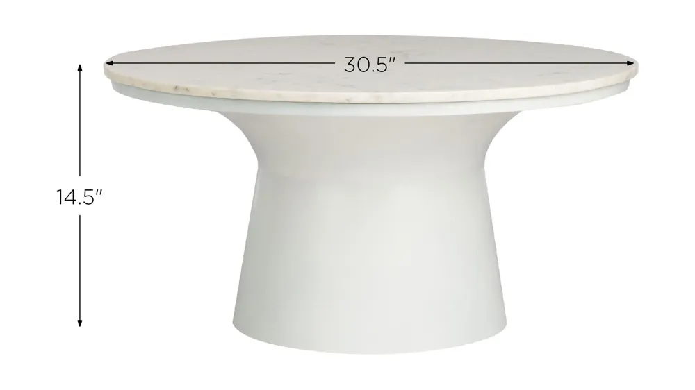 Ruxton Pedestal Coffee Table Dimensions