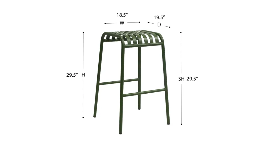 Enid Outdoor Bar Stool - Set of 2 Dimensions