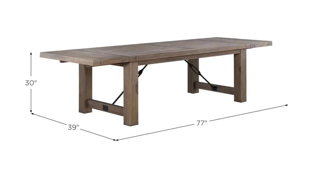 Autumn Dining Table w/ Leaf Dimensions
