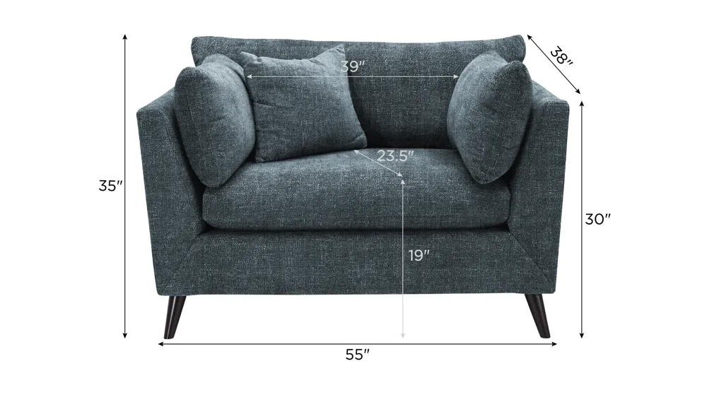 Caruso Chair and a Half Dimensions