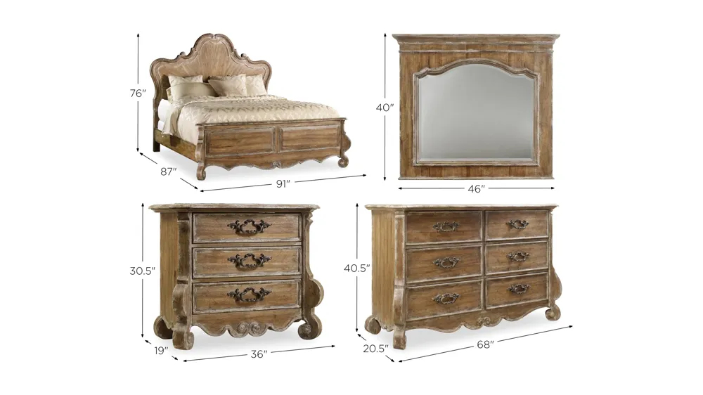 Chatelet 4-pc. Panel Bedroom Set Dimensions