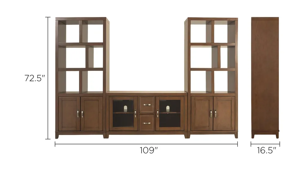 Granthom 3-pc. Wall Unit w/ 48" TV Console Dimensions
