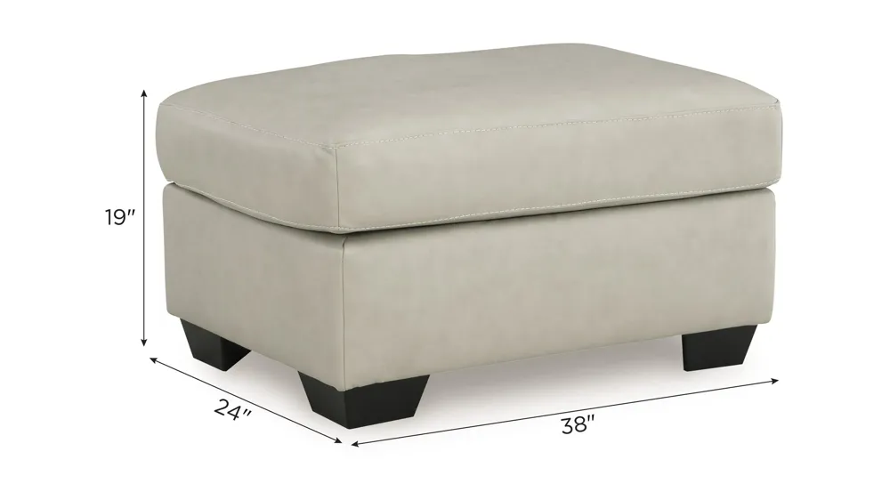 Arvell Leather Ottoman Dimensions