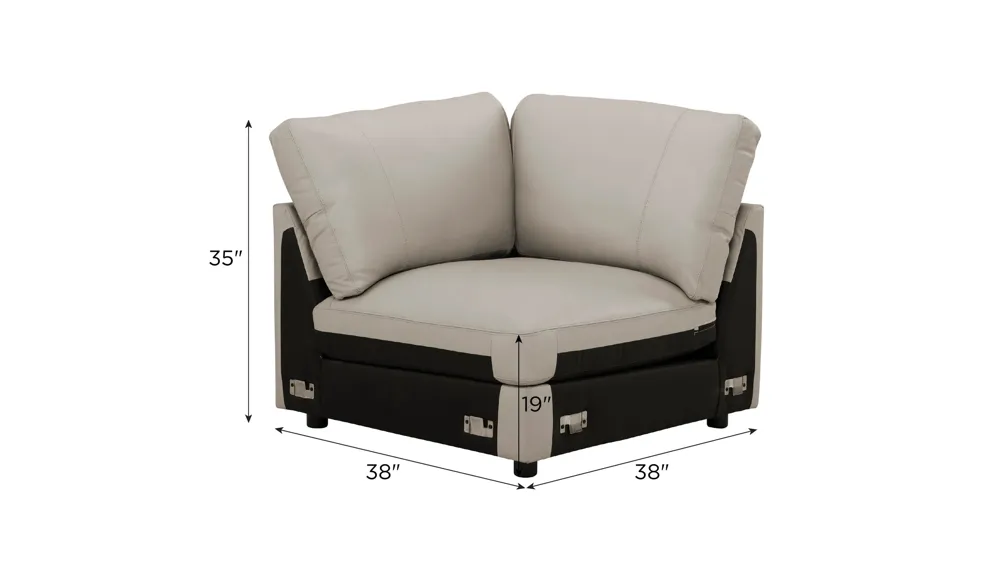 Oaklynn Leather Corner Dimensions