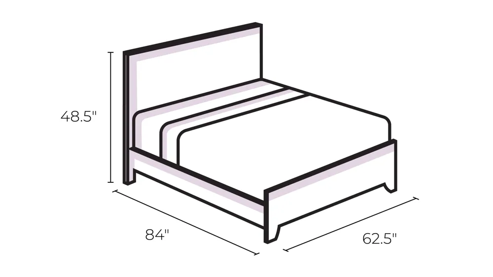Louis Panel Bed w/ USB Dimensions
