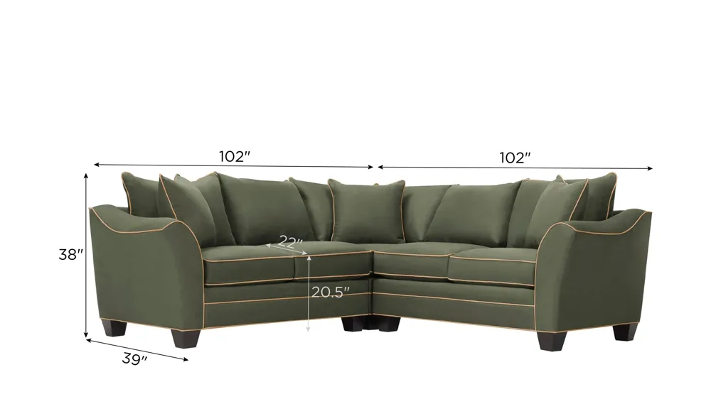 Foresthill 3-pc. Symmetrical Loveseat Sectional Sofa Dimensions