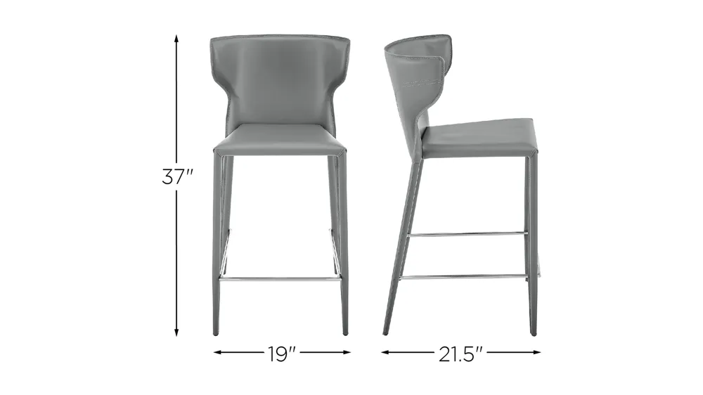 Divinia Counter Stool Set of 2 Dimensions