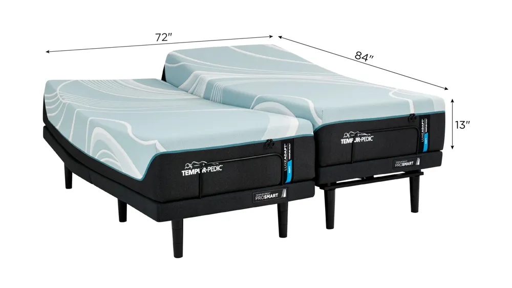 Tempur-Pedic Luxe Adapt 2.0 Soft Mattress- Split Cal King Dimensions