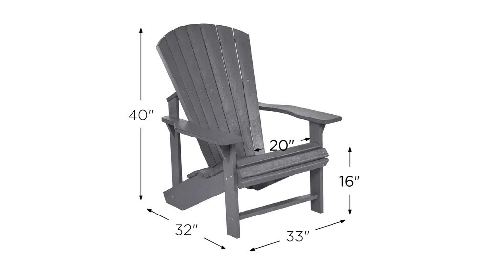 Generation Recycled Outdoor Classic Adirondack Chair Dimensions