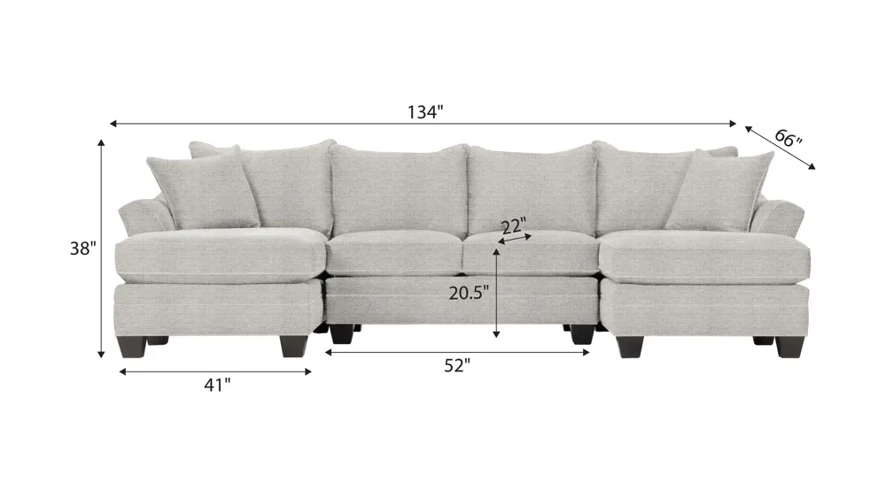 Foresthill 3-pc. Symmetrical Chaise Sectional Sofa Dimensions