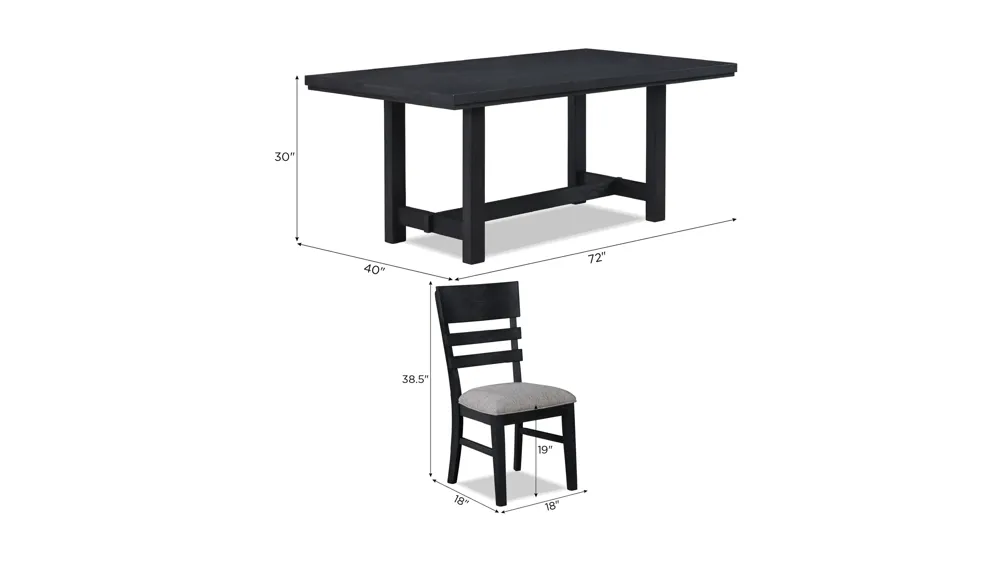Guthrie 5-pc. Dining Set Dimensions