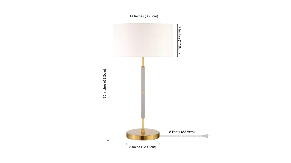 Cassius 2-Bulb Table Lamp Dimensions