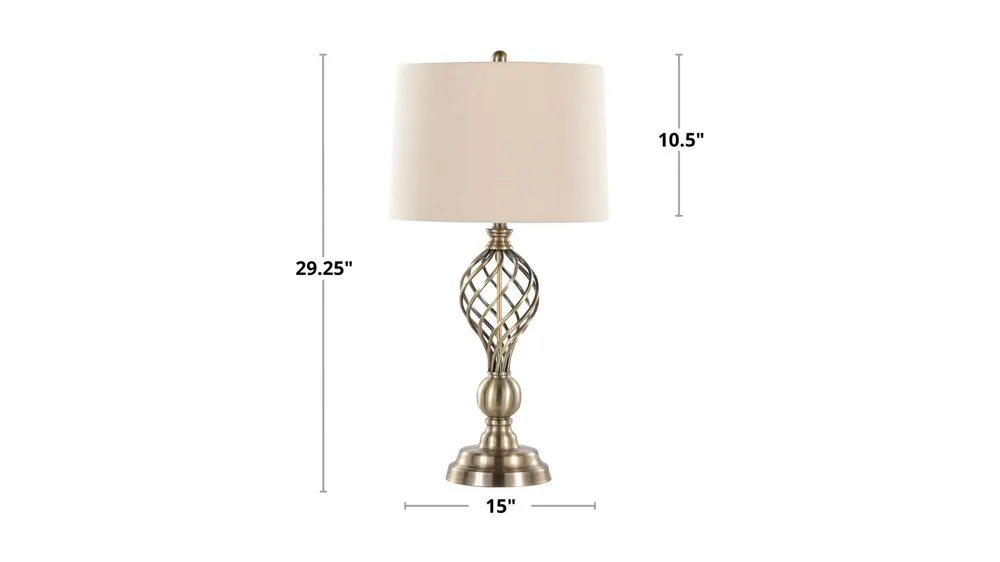 Linx Twist Table Lamp - Set of 2 Dimensions