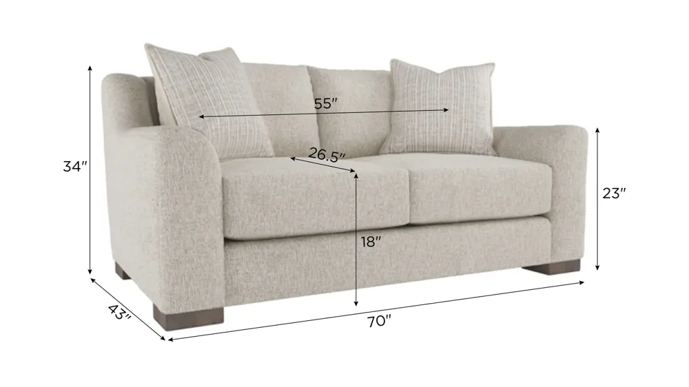 Allie Loveseat Dimensions