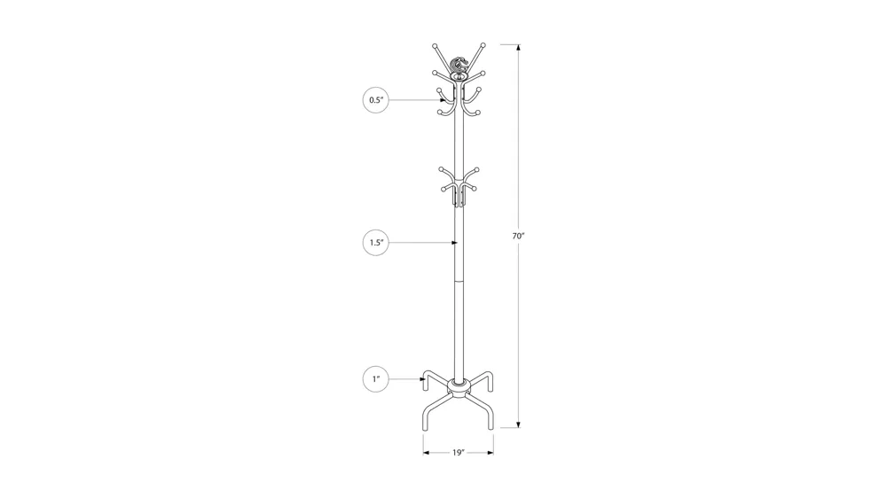 Monarch Specialties Coat Rack Dimensions