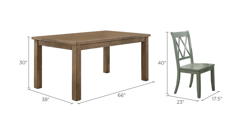 Salena 5-pc Dining Set Dimensions