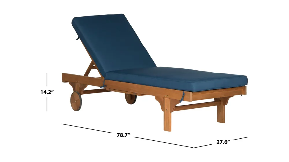 Newport Reclining Chaise Lounge Chair w/ Side Table Dimensions