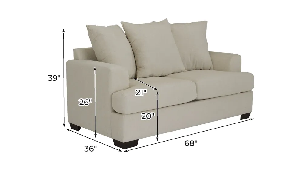 Waldron Loveseaat Dimensions