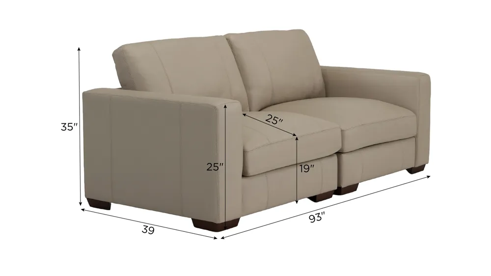 Oaklynn Leather 2-pc. Loveseat Dimensions