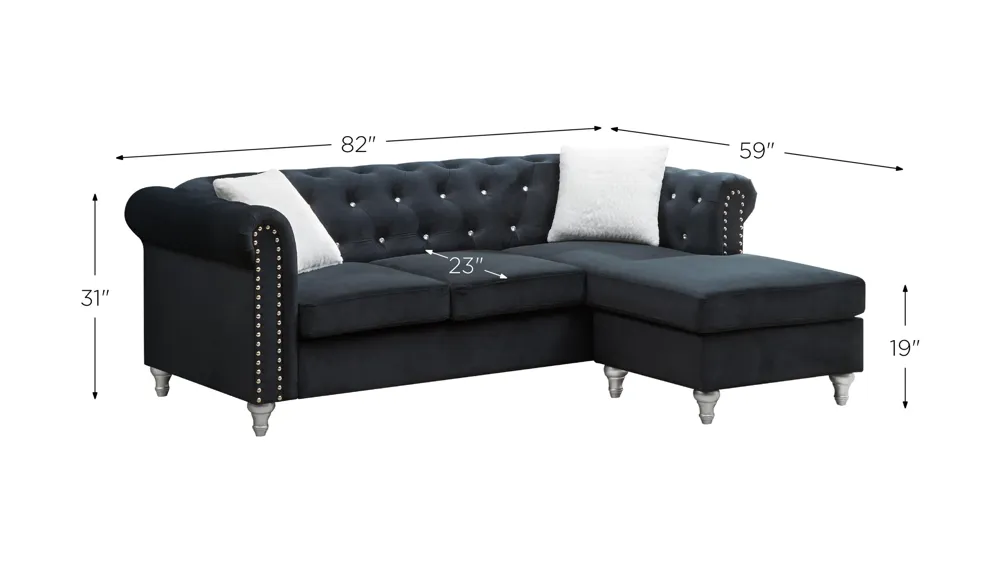 Raisa Reversible Sectional Dimensions