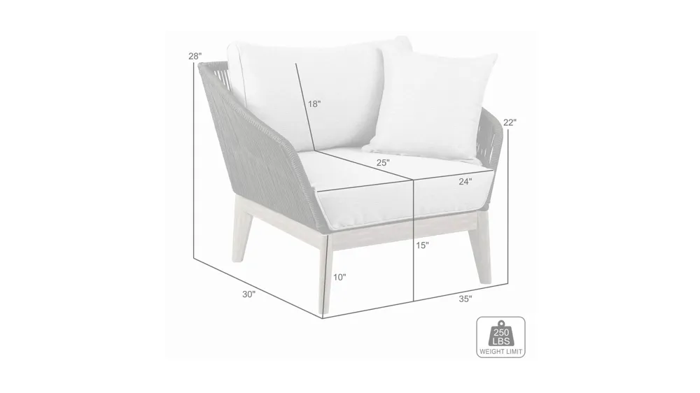Athos Outdoor Club Chair Dimensions