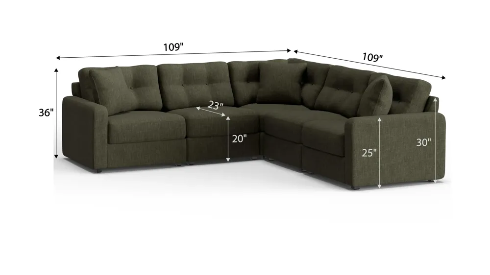 ModularOne 5-pc. Sectional Dimensions