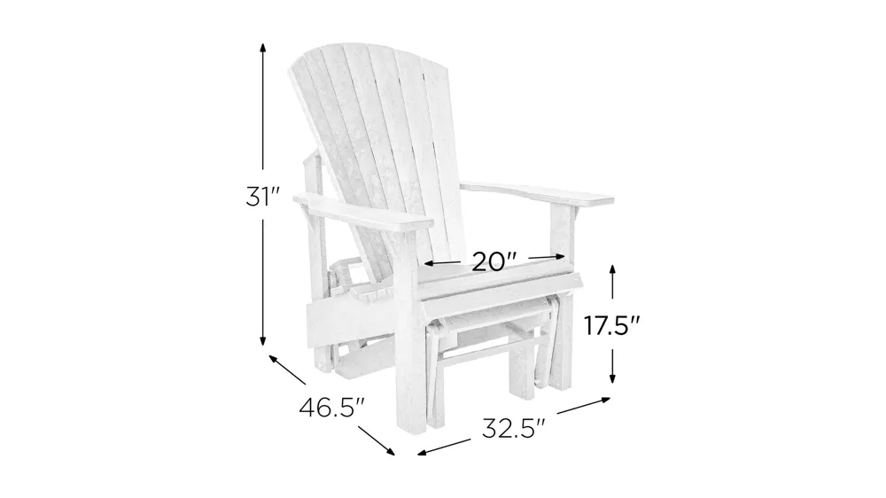 Generation Recycled Outdoor Adirondack Glider Dimensions