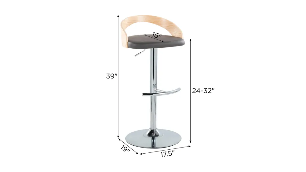 Grotto Adjustable Barstool - Set of 2 Dimensions