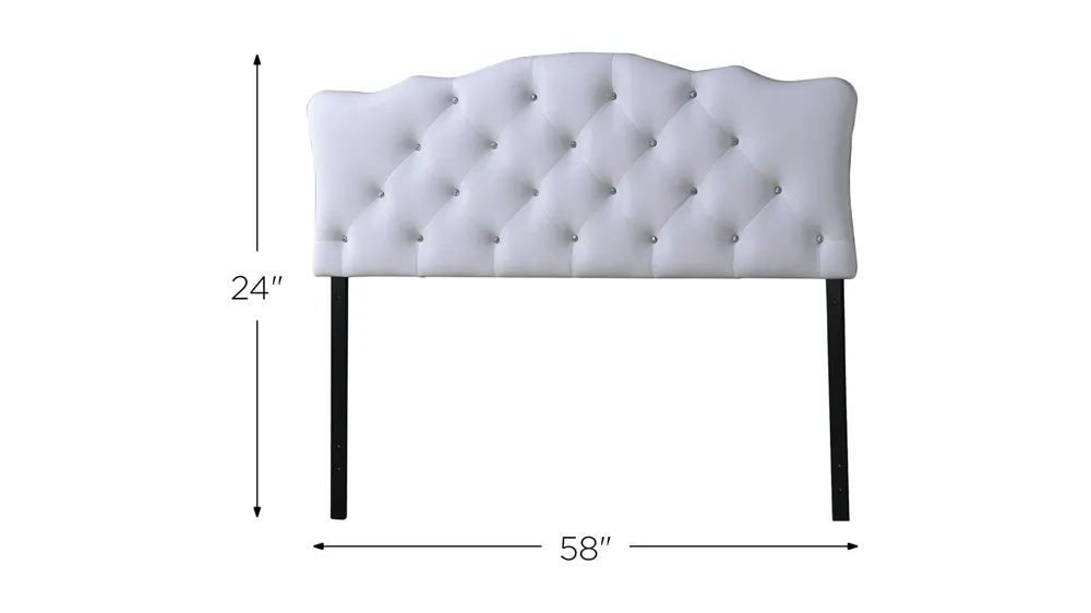 Rita Button-Tufted Scalloped Headboard Dimensions
