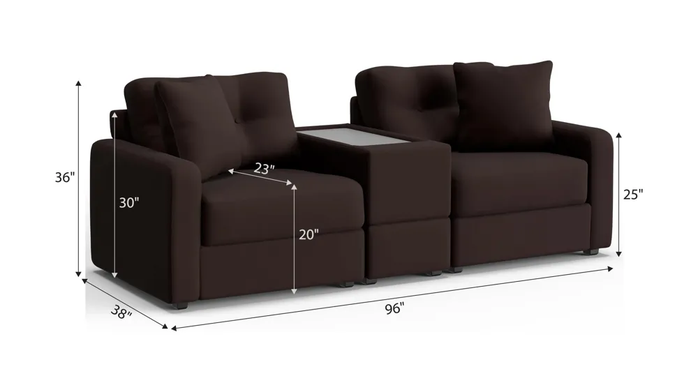 ModularOne 3-pc. Console Loveseat Dimensions