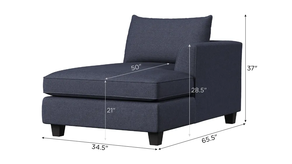 Daine Right Arm Facing Chaise Dimensions