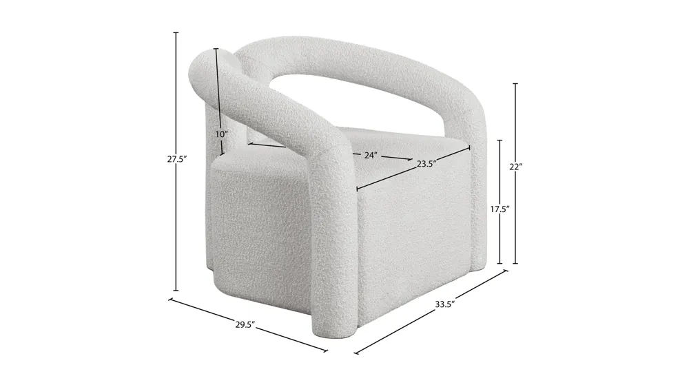 Otto Boucle Fabric Accent Chair Dimensions