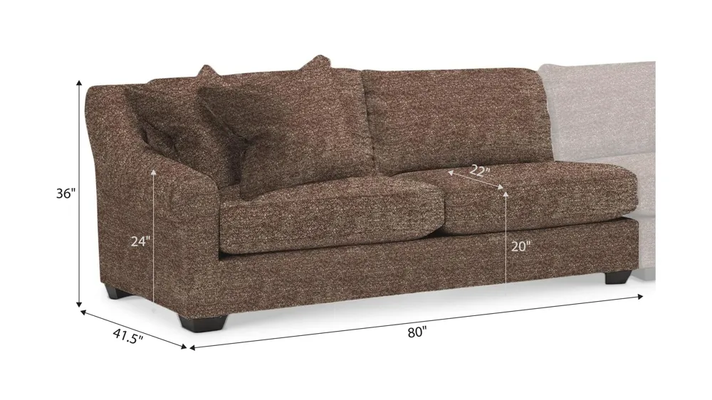Thatcher Left Arm Facing Loveseat Dimensions