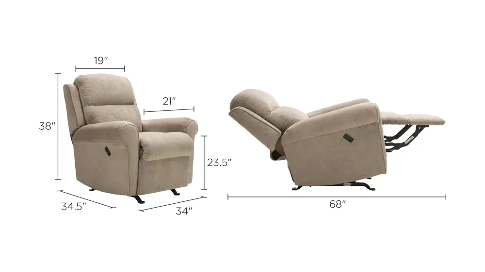 Adele Power Rocker Recliner Dimensions