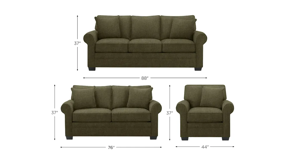 Wellsley Living Room Set Dimensions