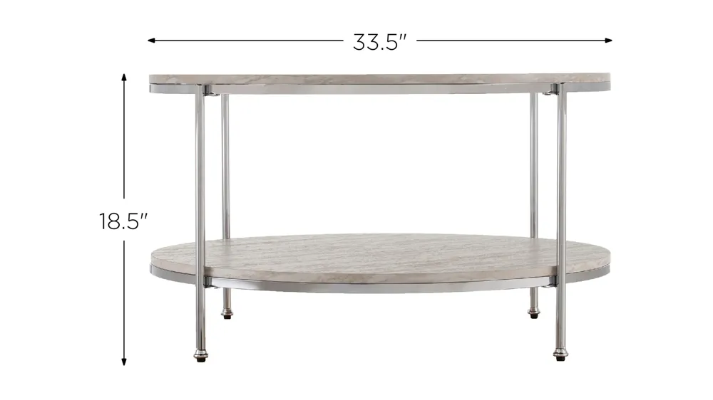 Camille Round Faux Marble Cocktail Table Dimensions
