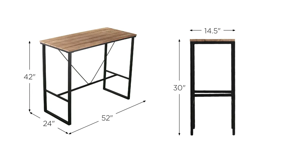 Torrance 3-pc. Outdoor Bar Set Dimensions