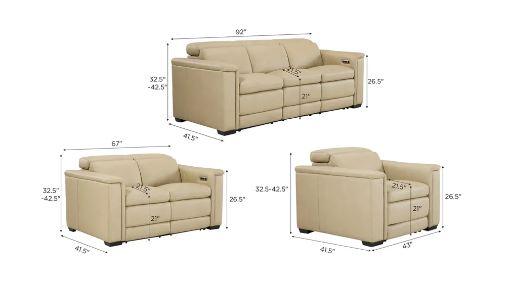 Finnegan Living Room Set Dimensions