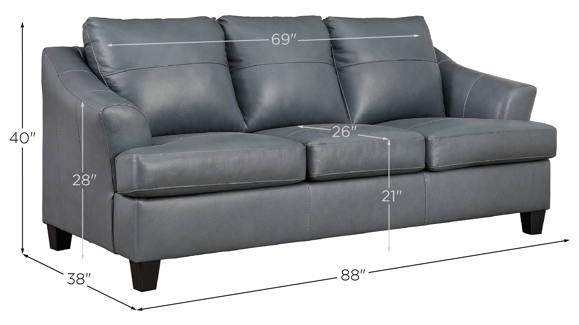 Grey leather sofa sleeper outlet