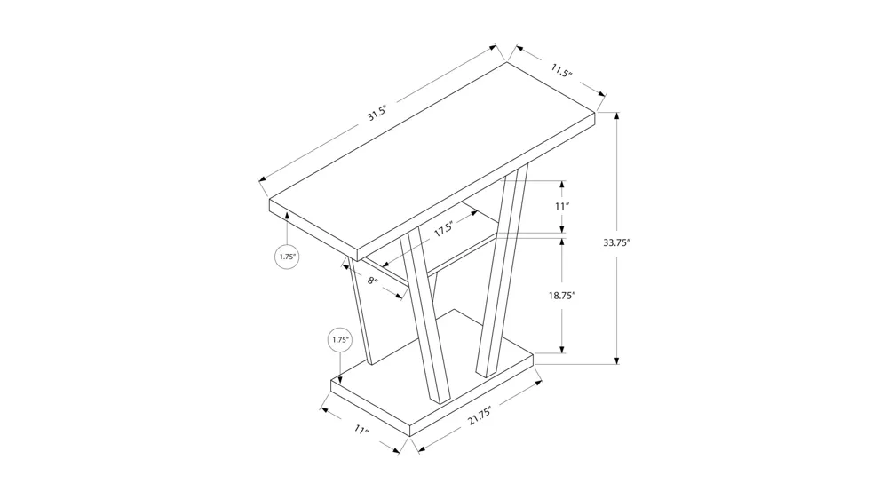 Bellerose Accent Table Dimensions