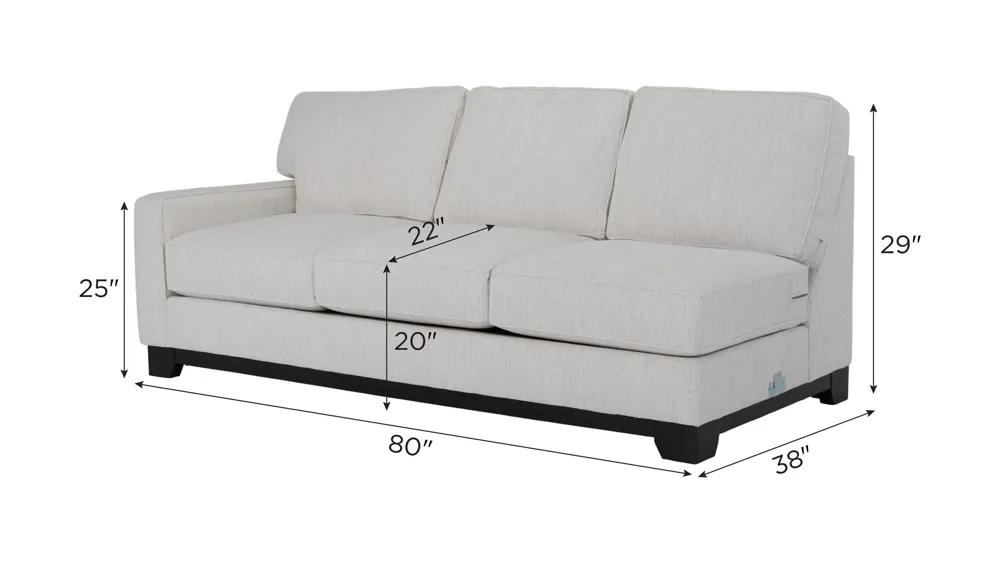 Artemis I Left Arm Facing Sofa Dimensions