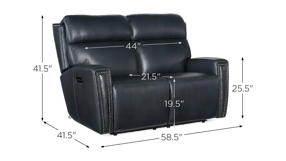Ruthe Zero Gravity Power Recline Loveseat with Power Headrest Dimensions