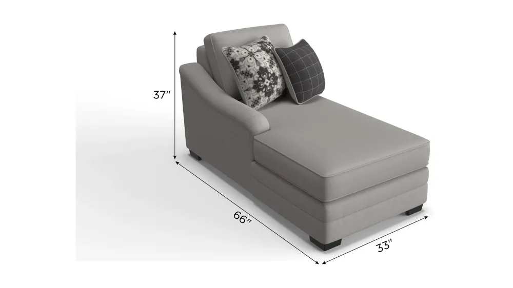Caid Chenille Left Arm Facing Chaise Dimensions