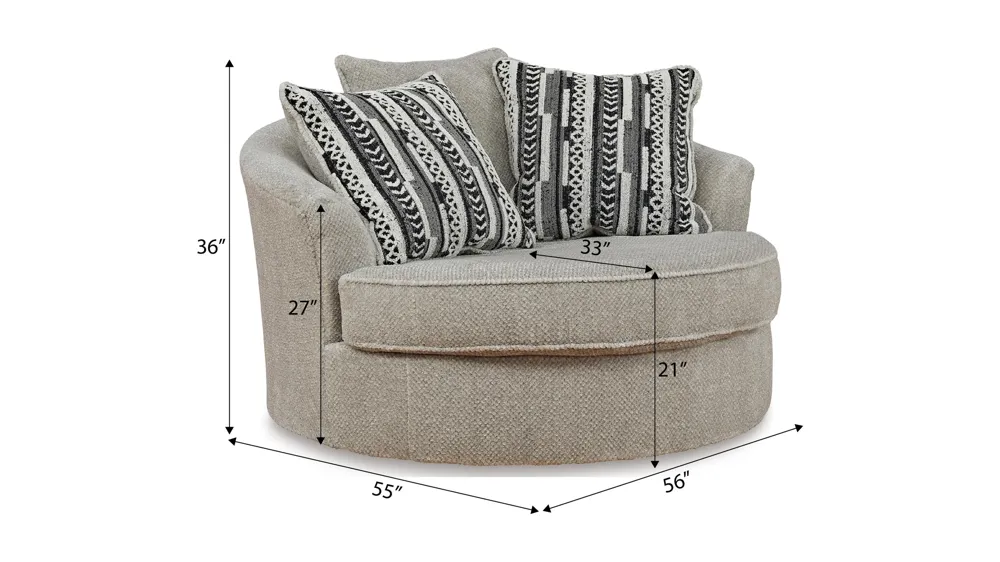 Calnita Swivel Accent Chair Dimensions